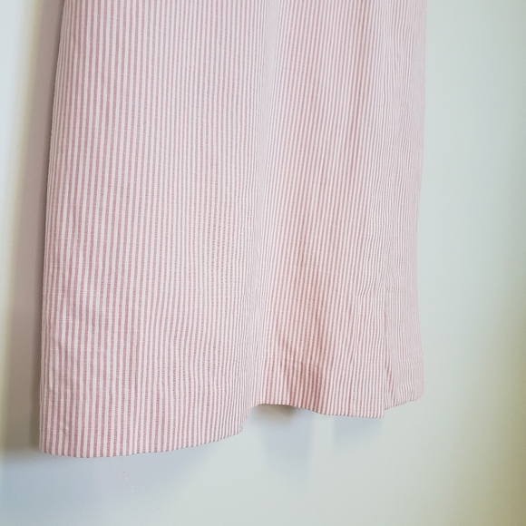 FANTASTIC Fawn L Midi Dress Striped Pink/White Button Up Cotton* - Picture 4 of 15